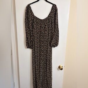 Chic Long Sleeve Floral Dress